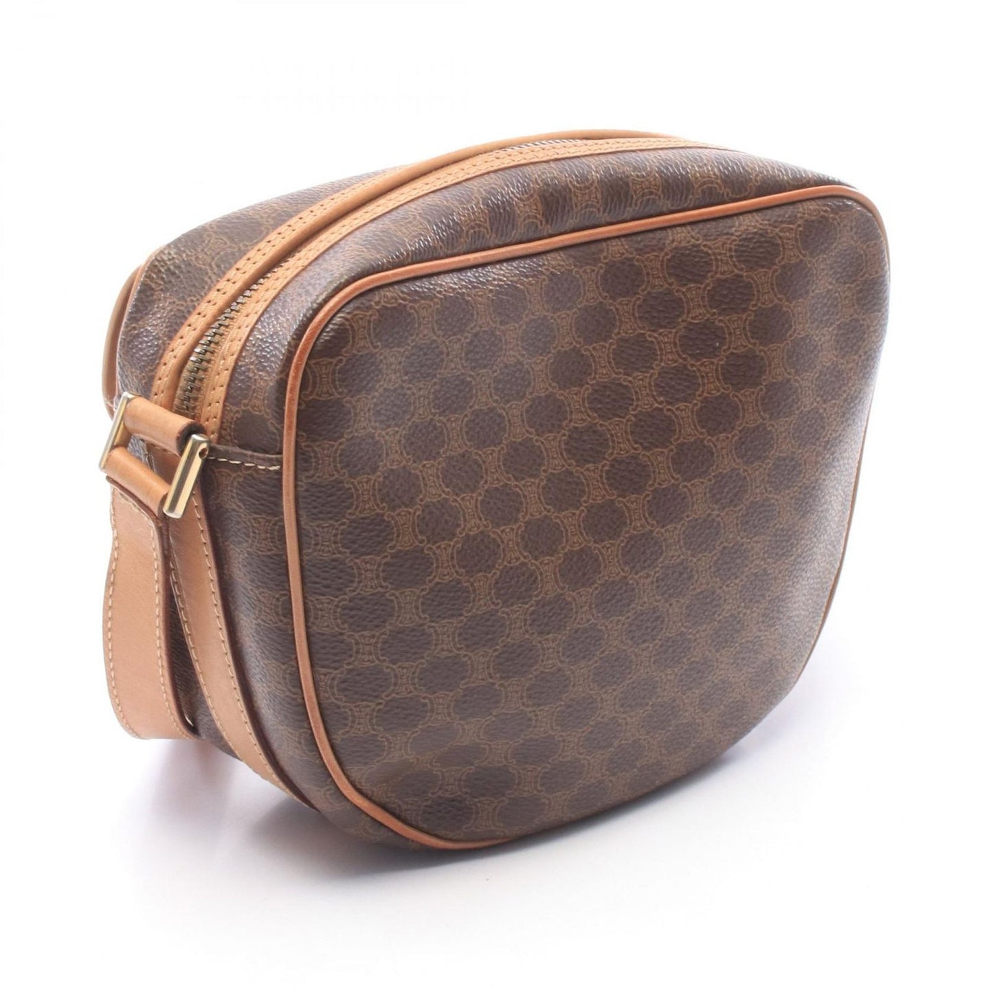 Celine Shoulder Bag Gancini Macadam Brown Leather — view 2