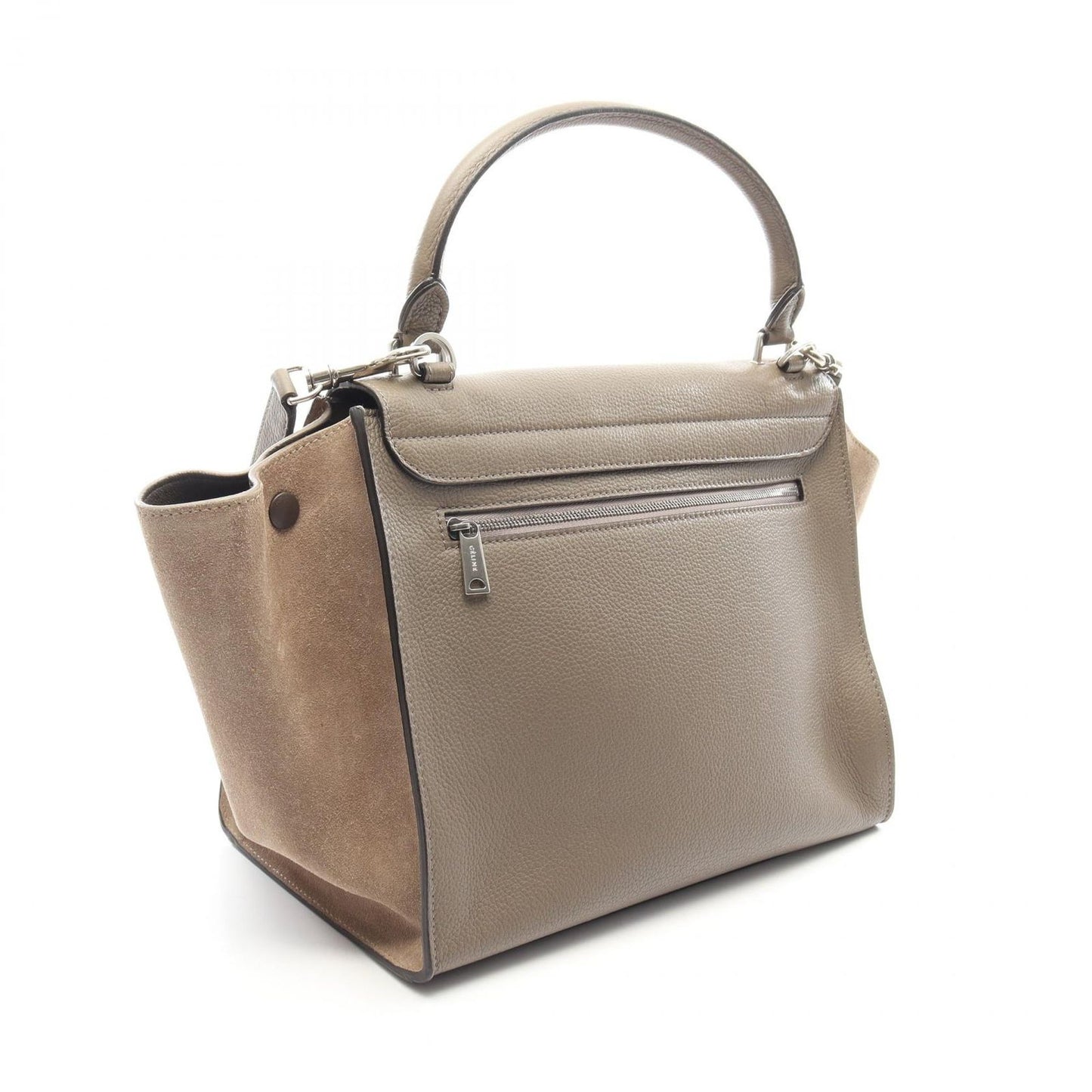 Celine Handbag Trapeze Medium 2-Way Gray Leather — view 2