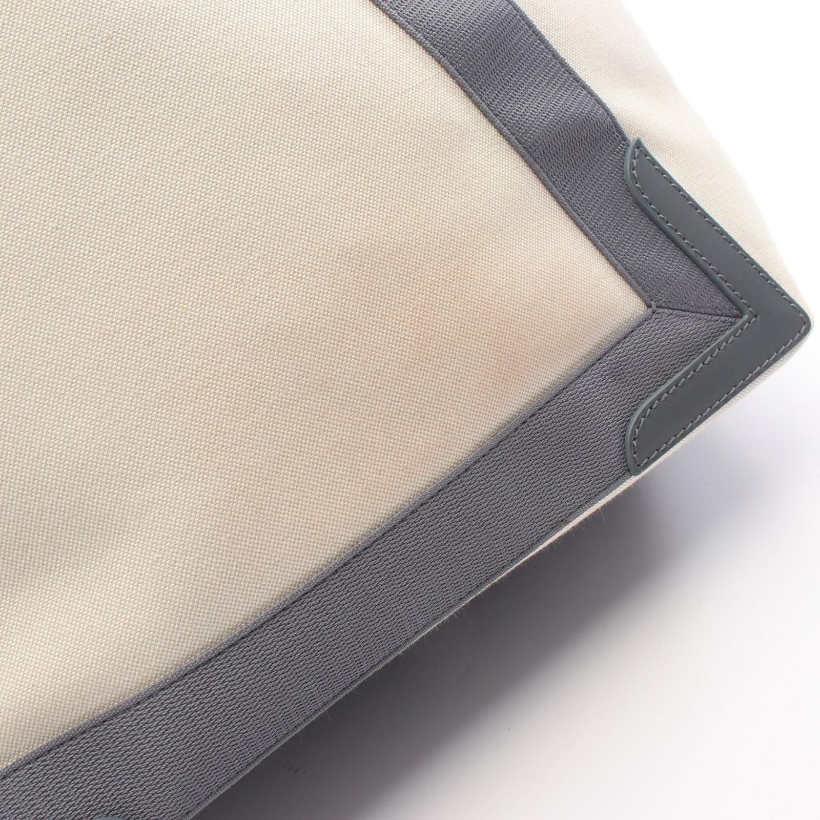 Balenciaga Tote Bag Navy Cabas New M Ivory Gray Canvas Leather — view 6