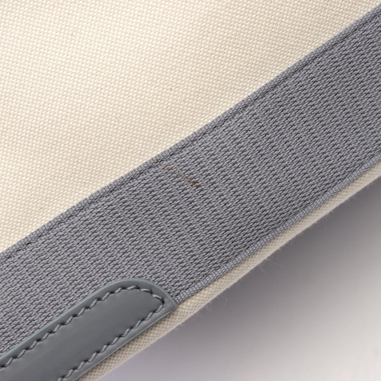 Balenciaga Tote Bag Navy Cabas New M Ivory Gray Canvas Leather — view 7