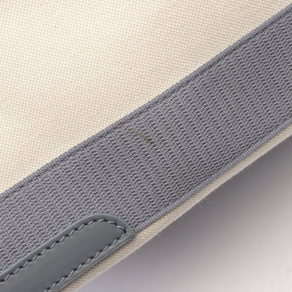 Balenciaga Tote Bag Navy Cabas New M Ivory Gray Canvas Leather — view 7