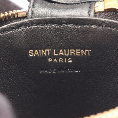 Saint Laurent Paris Charm Micro Cone Pouch Black Leather — view 4