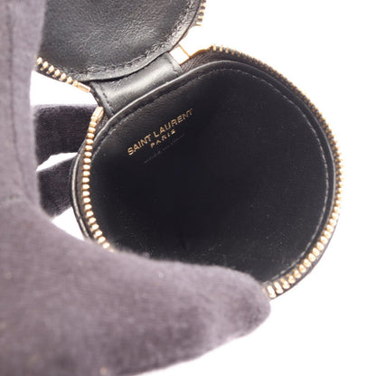 Saint Laurent Paris Charm Micro Cone Pouch Black Leather — view 3