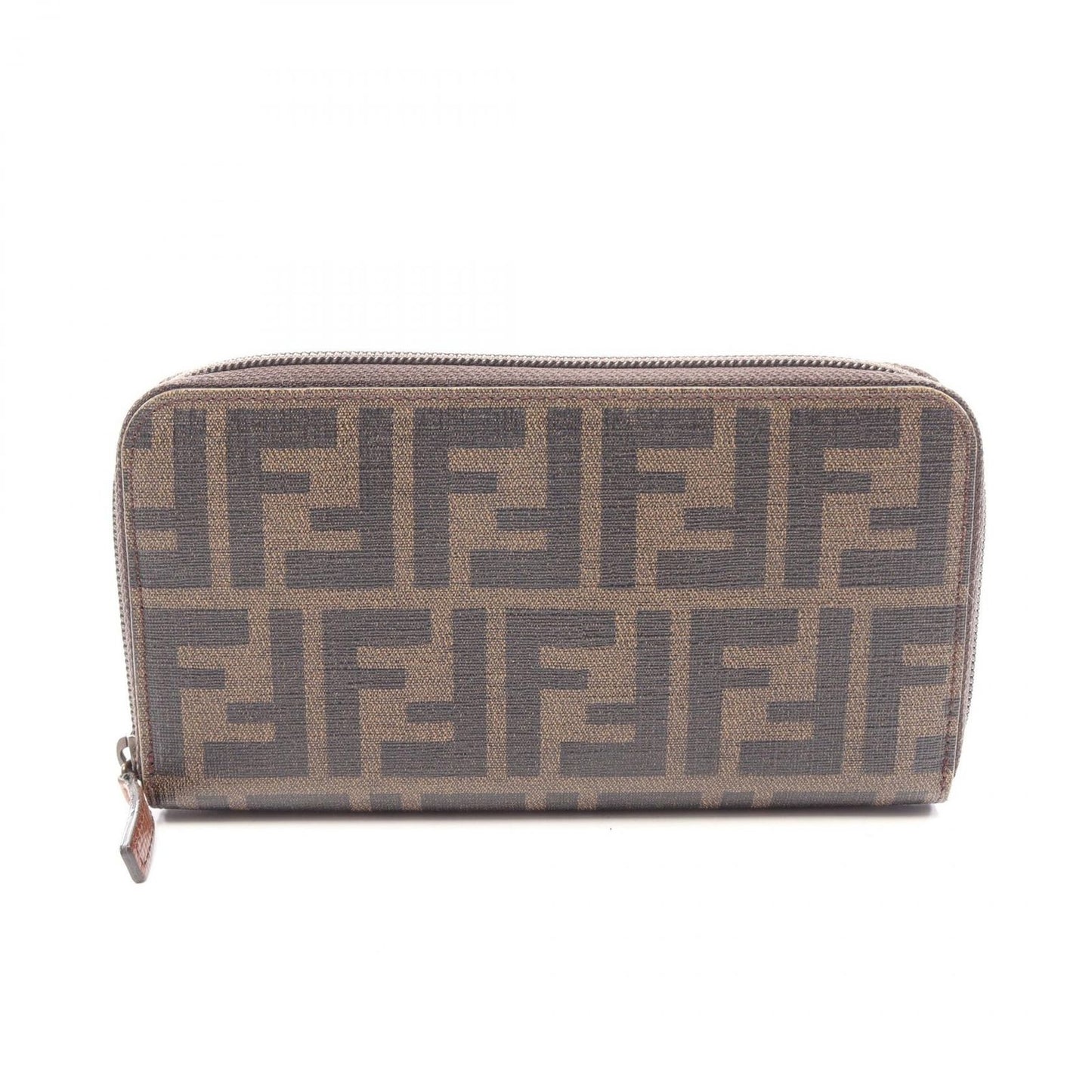 Fendi Round Wallet Zucca Brown Leather
