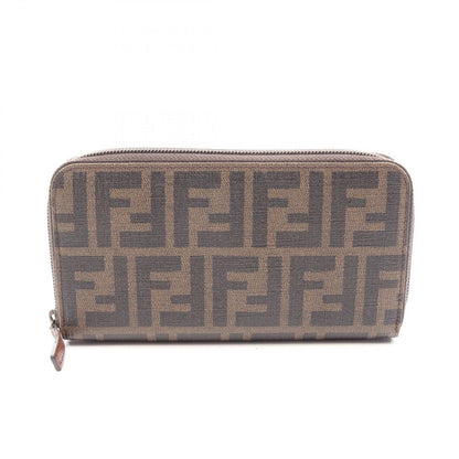 Fendi Round Wallet Zucca Brown Leather