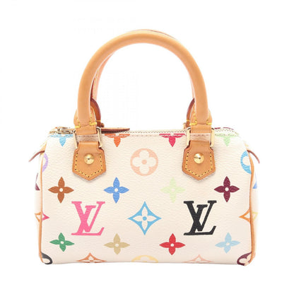 Louis Vuitton Handbag Mini Speedy Monogram Multicolor Blanc Leather