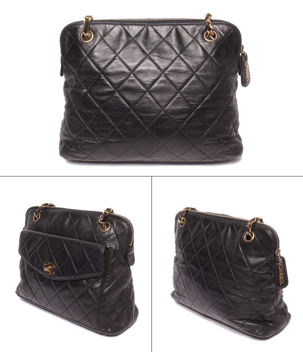 Chanel Chain Shoulder Bag Gold Quilted — view 2