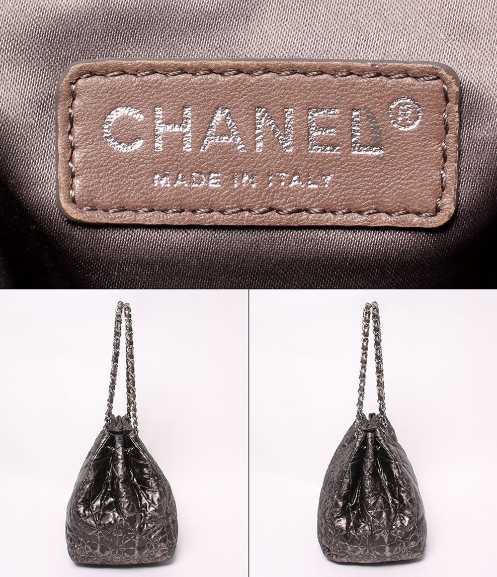 Chanel Chain Tote Shoulder Bag Silver — view 4