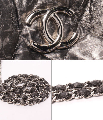 Chanel Chain Tote Shoulder Bag Silver — view 8