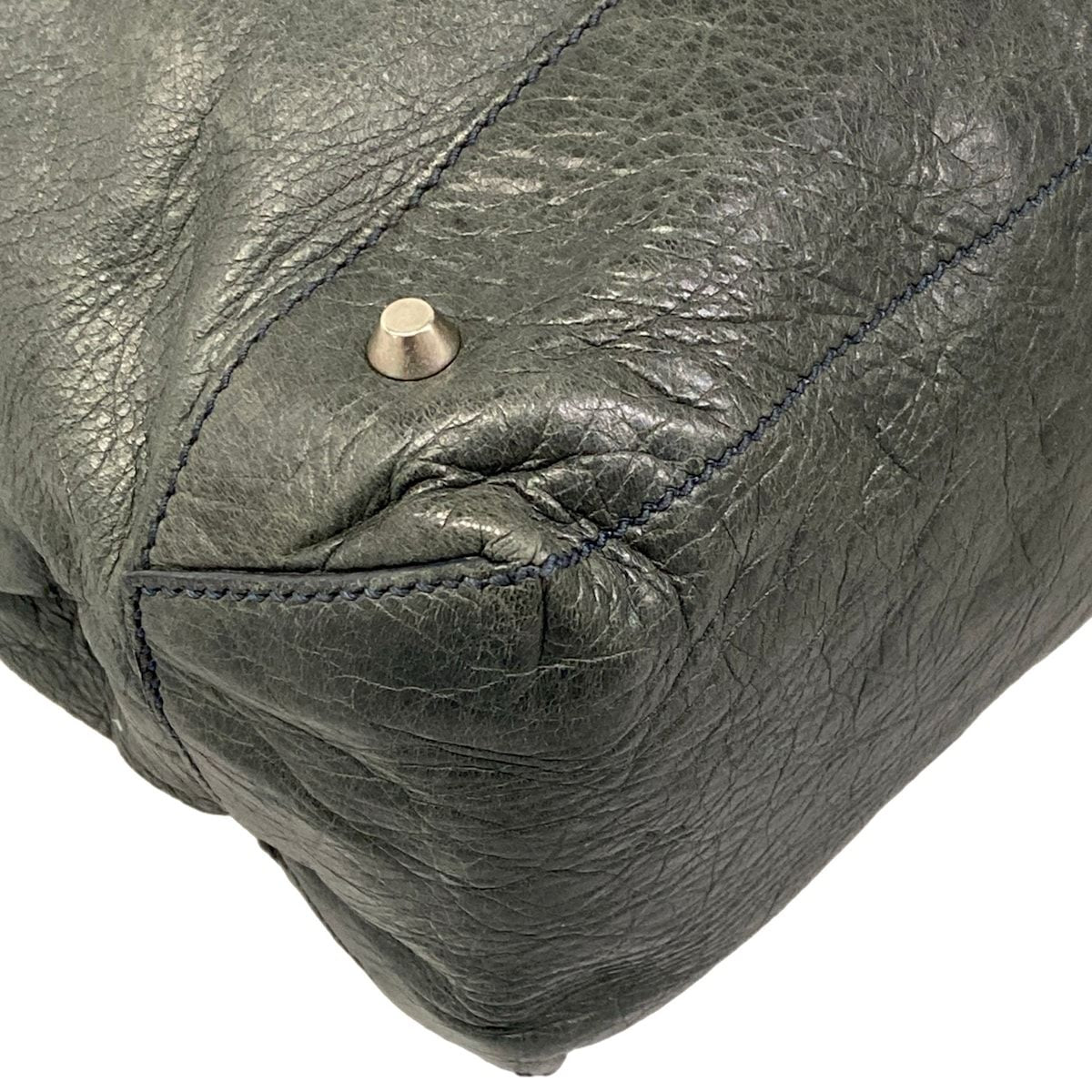 Balenciaga Shoulder Bag the Day Dark Green Leather — view 6