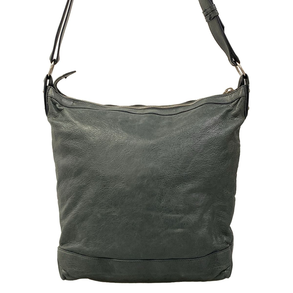 Balenciaga Shoulder Bag the Day Dark Green Leather — view 3
