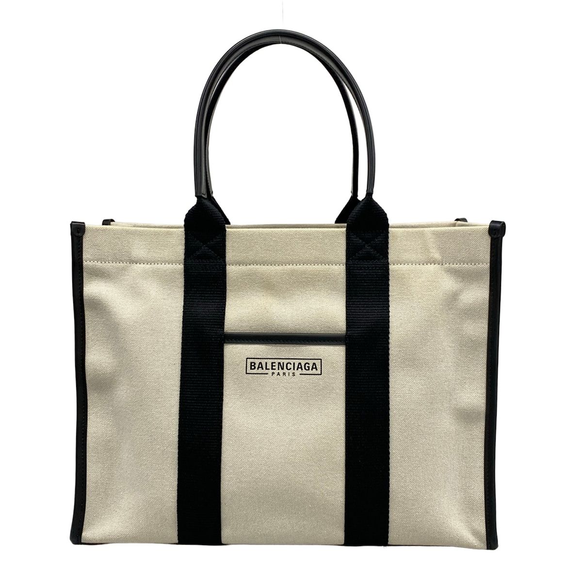 Balenciaga Tote Bag Ivory Black Leather