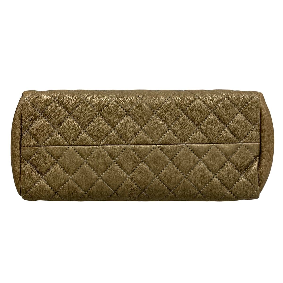 Chanel Shoulder Bag Mademoiselle matelasse Gray Beige Leather — view 5