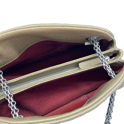 Chanel Shoulder Bag Mademoiselle matelasse Gray Beige Leather — view 7