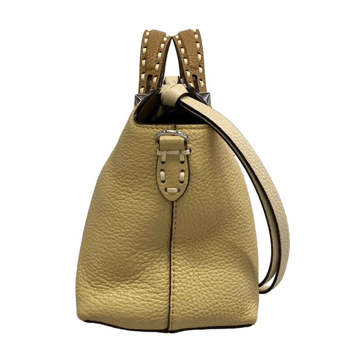 Fendi Handbag by the Way Selleria Medium Beige Light Brown Leather — view 2