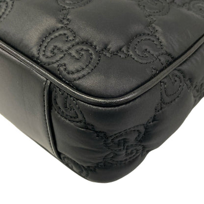 Gucci Shoulder Bag GG Matelasse Black Detachable Strap Leather — view 6