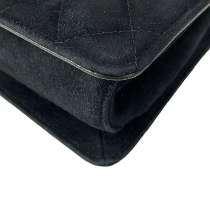 Chanel Shoulder Bag Quilted Black Chain Gold Faux Pearl Bijou — view 6