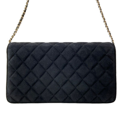 Chanel Shoulder Bag Quilted Black Chain Gold Faux Pearl Bijou — view 3