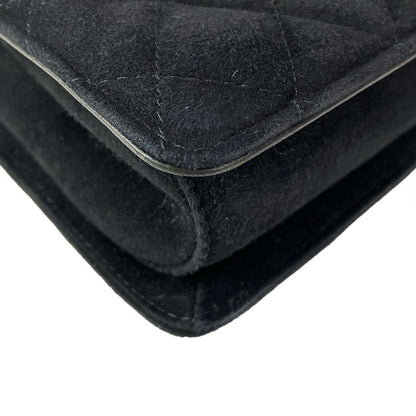 Chanel Shoulder Bag Quilted Black Chain Gold Faux Pearl Bijou — view 7