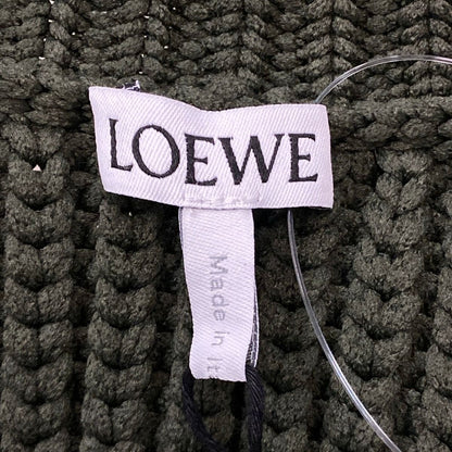 Loewe Cardigan Cropped Technical Knit Olive Long Sleeve S — view 3