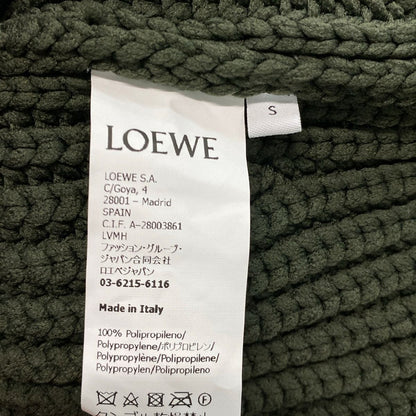 Loewe Cardigan Cropped Technical Knit Olive Long Sleeve S — view 4