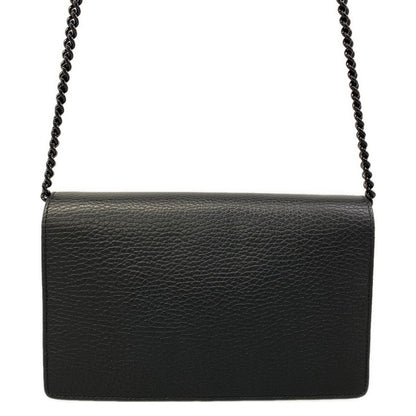 Gucci Shoulder Bag GG Marmont Leather Mini Chain Black — view 3