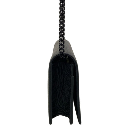 Gucci Shoulder Bag GG Marmont Leather Mini Chain Black — view 2