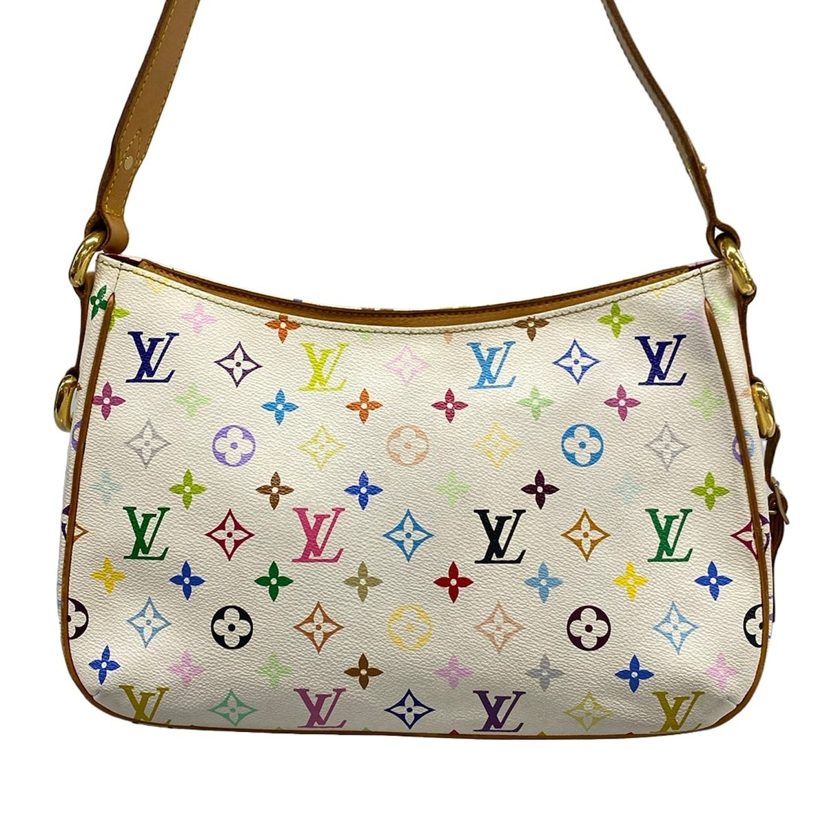 Louis Vuitton Shoulder Bag Monogram Multicolor Lodge GM Blanc Leather — view 3