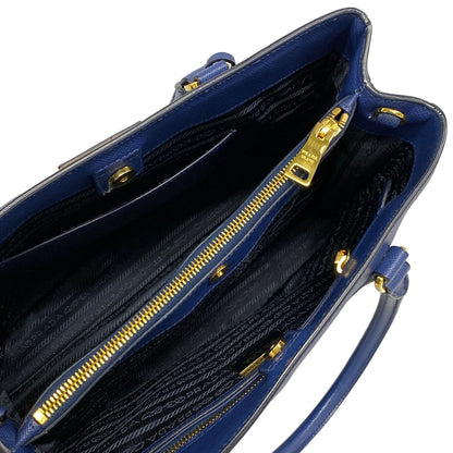 Prada Handbag Galleria Medium Bag Blue Leather — view 7