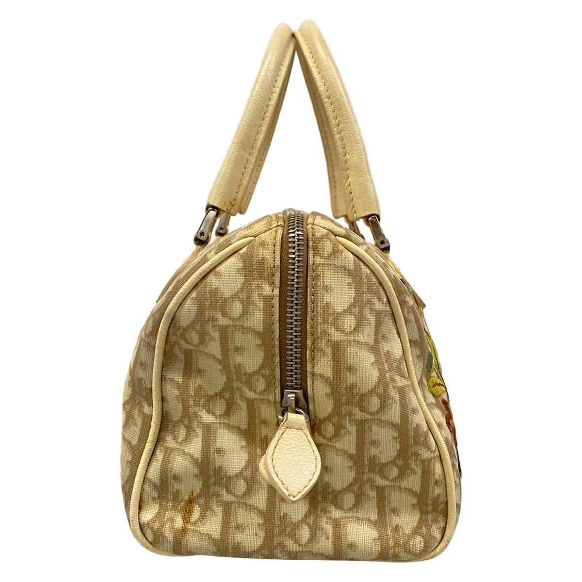 Dior Handbag Trotter Beige Multi Mini Boston Flower Leather — view 2