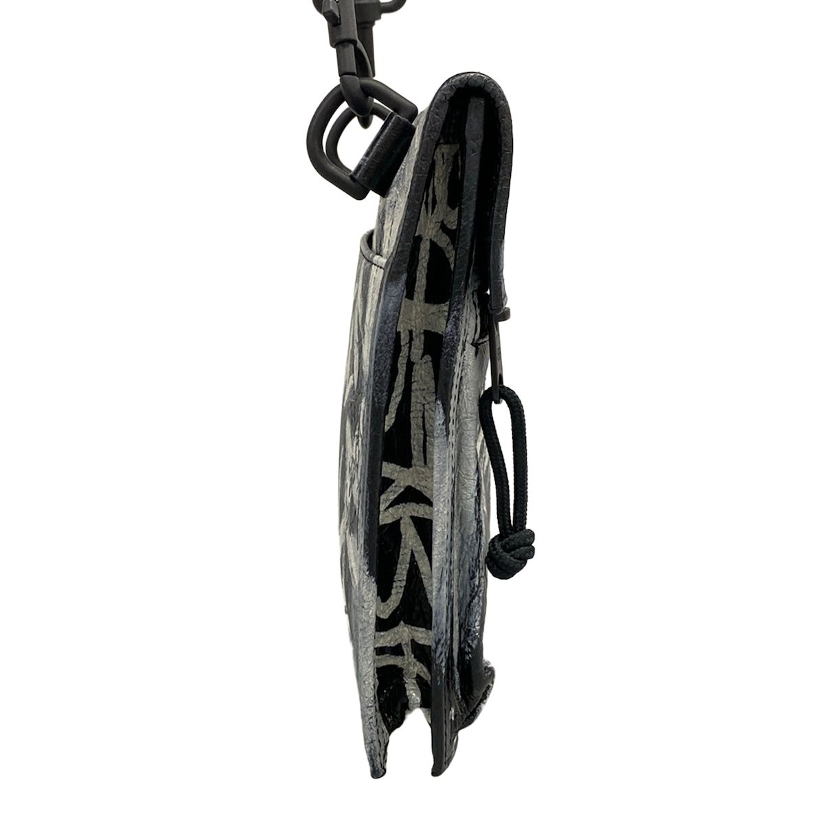 Balenciaga Shoulder Bag Explorer Black White Graffiti Leather — view 2