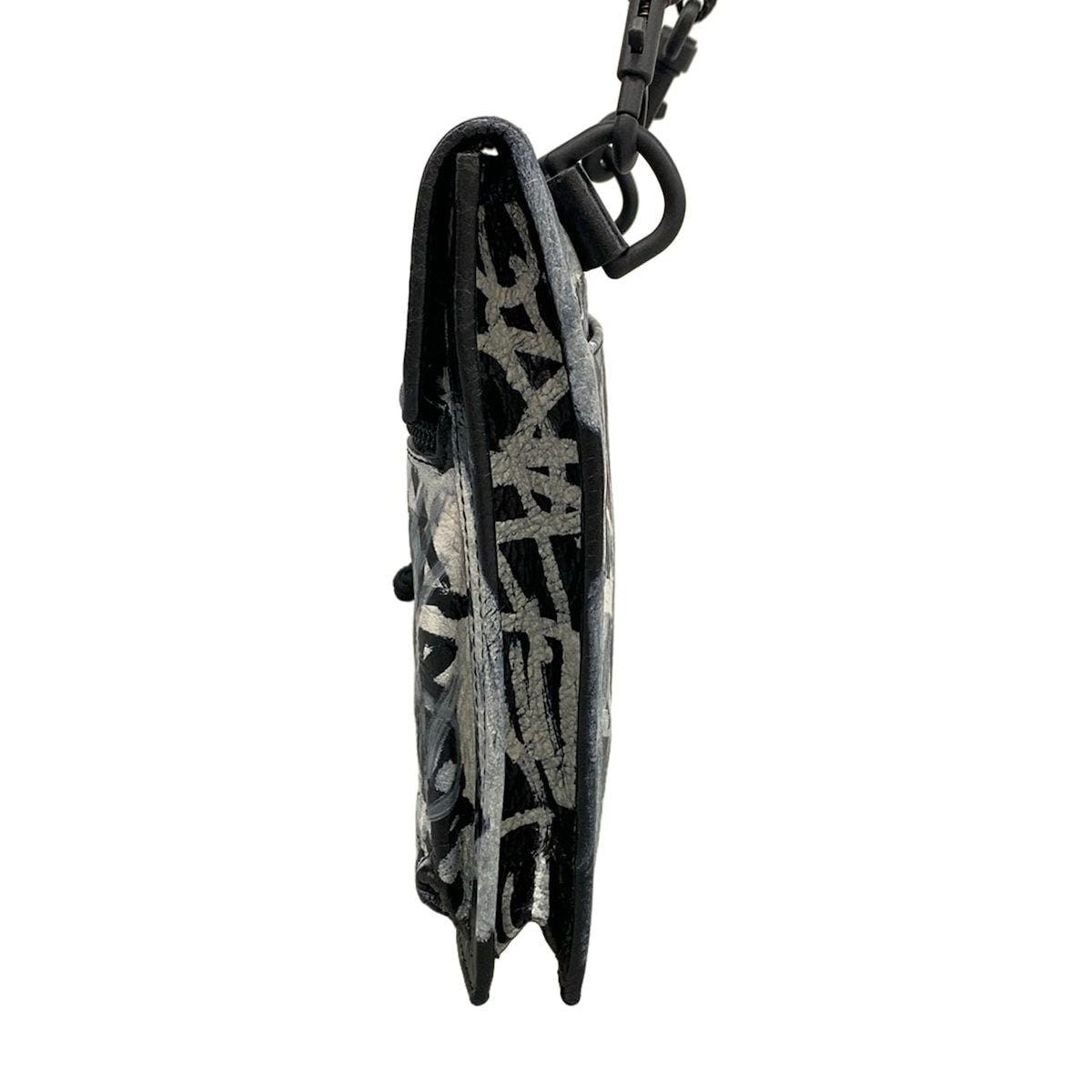 Balenciaga Shoulder Bag Explorer Black White Graffiti Leather — view 4