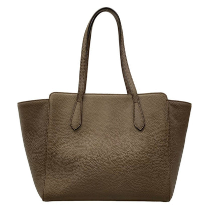Gucci Tote Bag Swing Dark Beige Leather — view 3