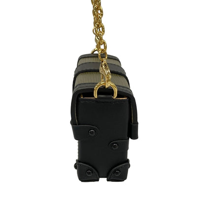 Louis Vuitton Shoulder Bag Epi Portefeuille Trunk Mini Khaki Black Chain Strap — view 2