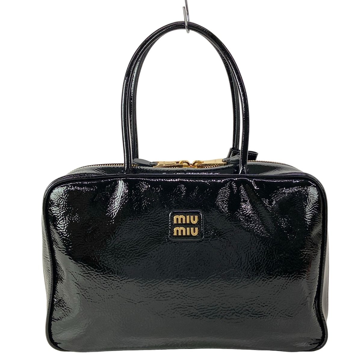 Miu Miu Handbag Leather Beau Bag Black Gold
