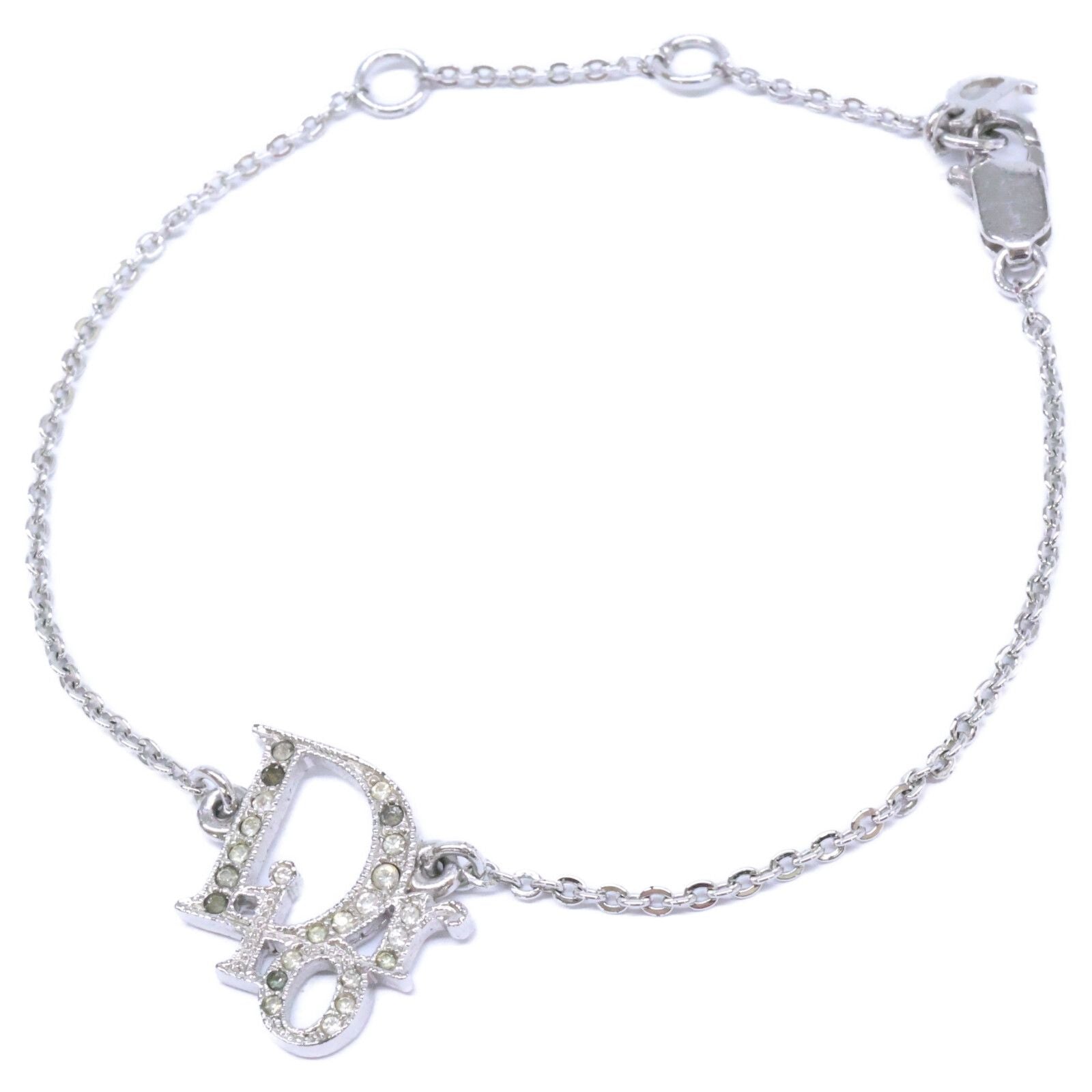 Dior Rhinestone Logo Pendant Chain — view 2