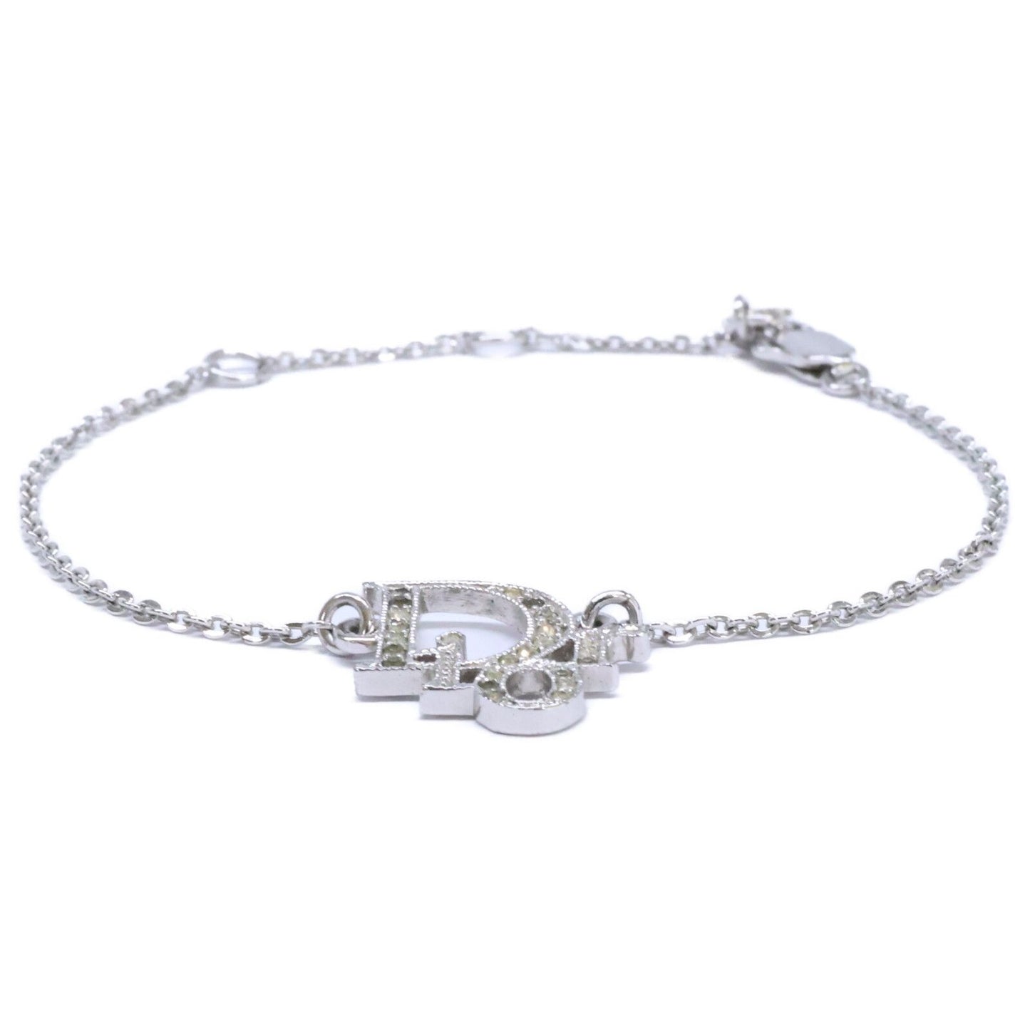 Dior Rhinestone Logo Pendant Chain — view 3