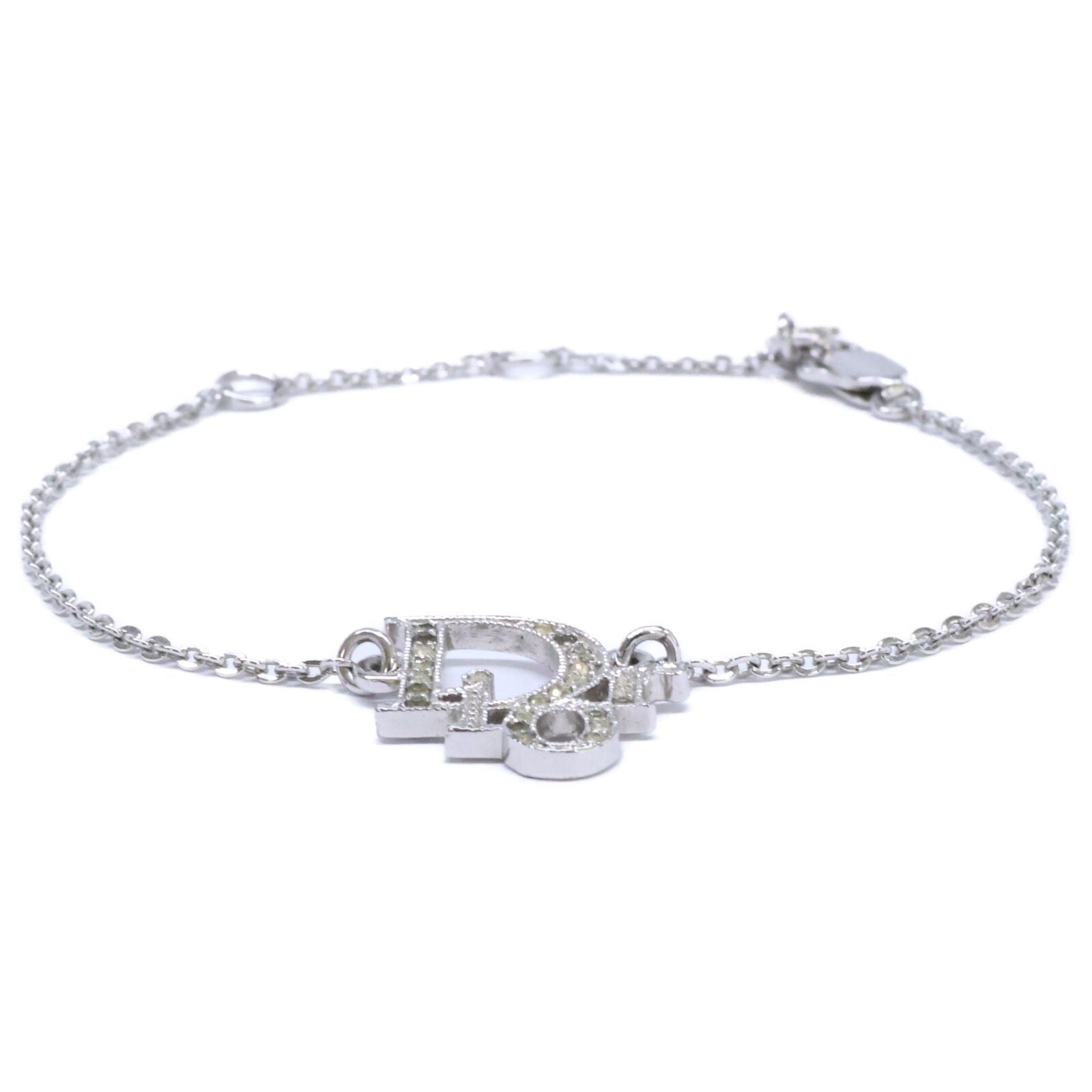 Dior Rhinestone Logo Pendant Chain — view 3