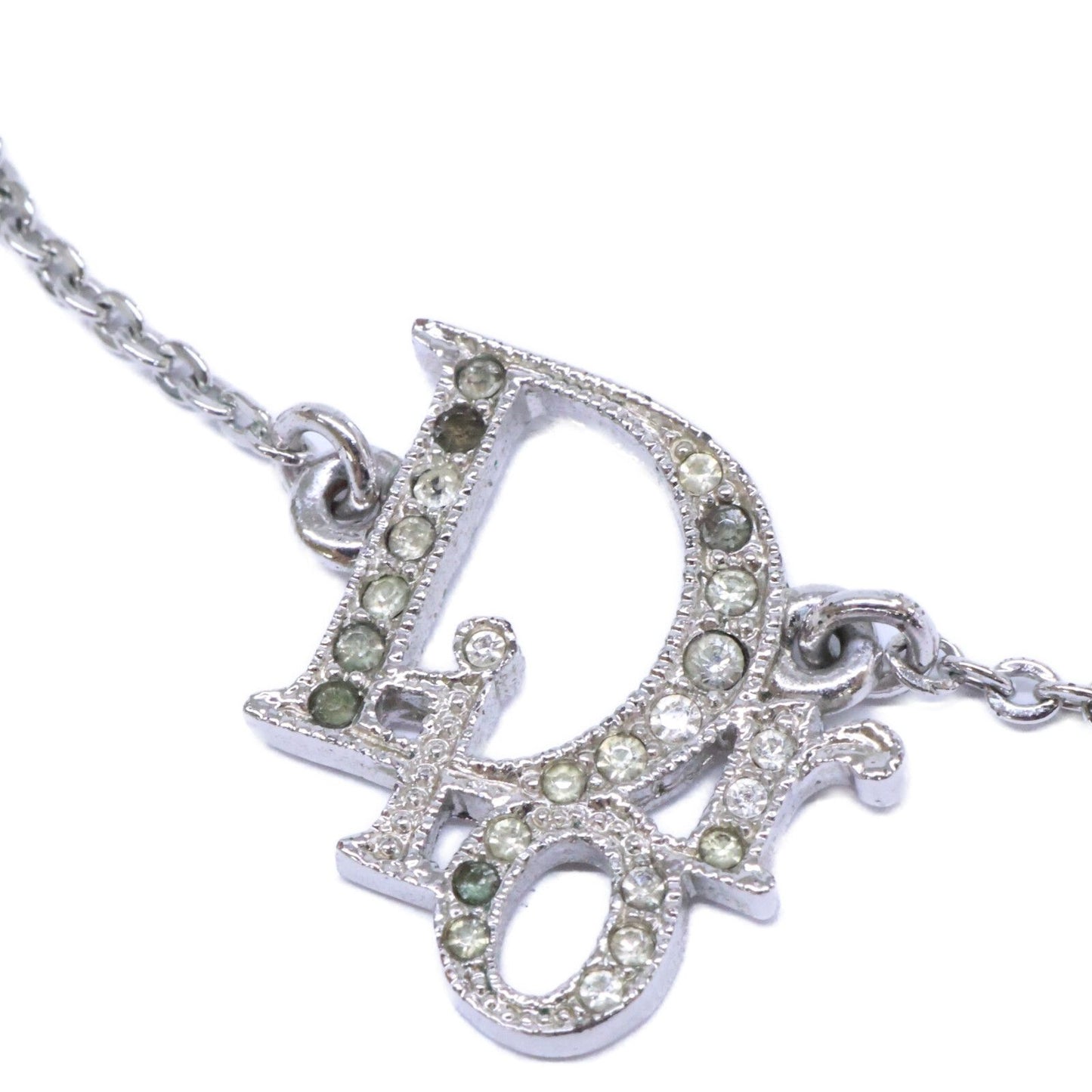 Dior Rhinestone Logo Pendant Chain