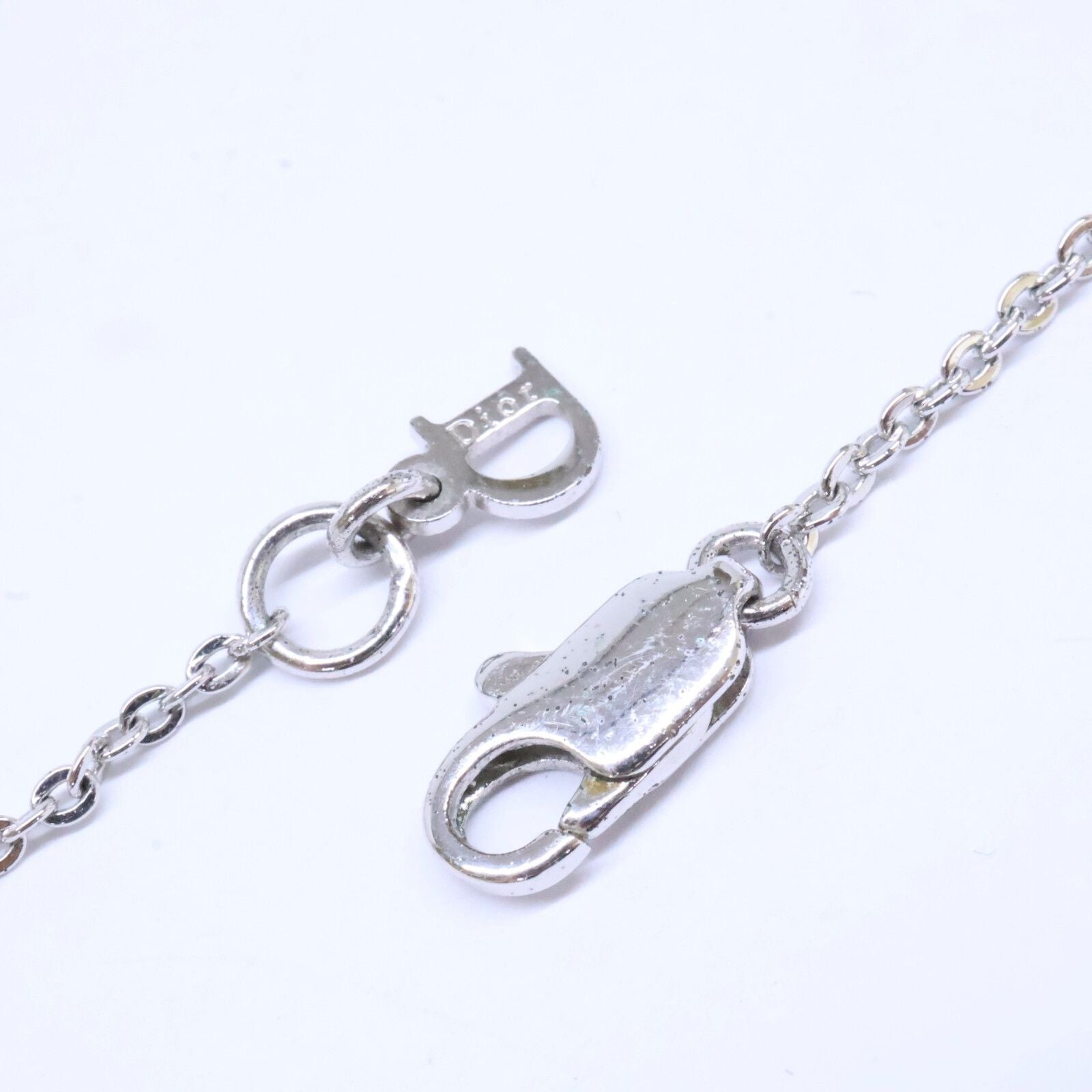Dior Rhinestone Logo Pendant Chain — view 6