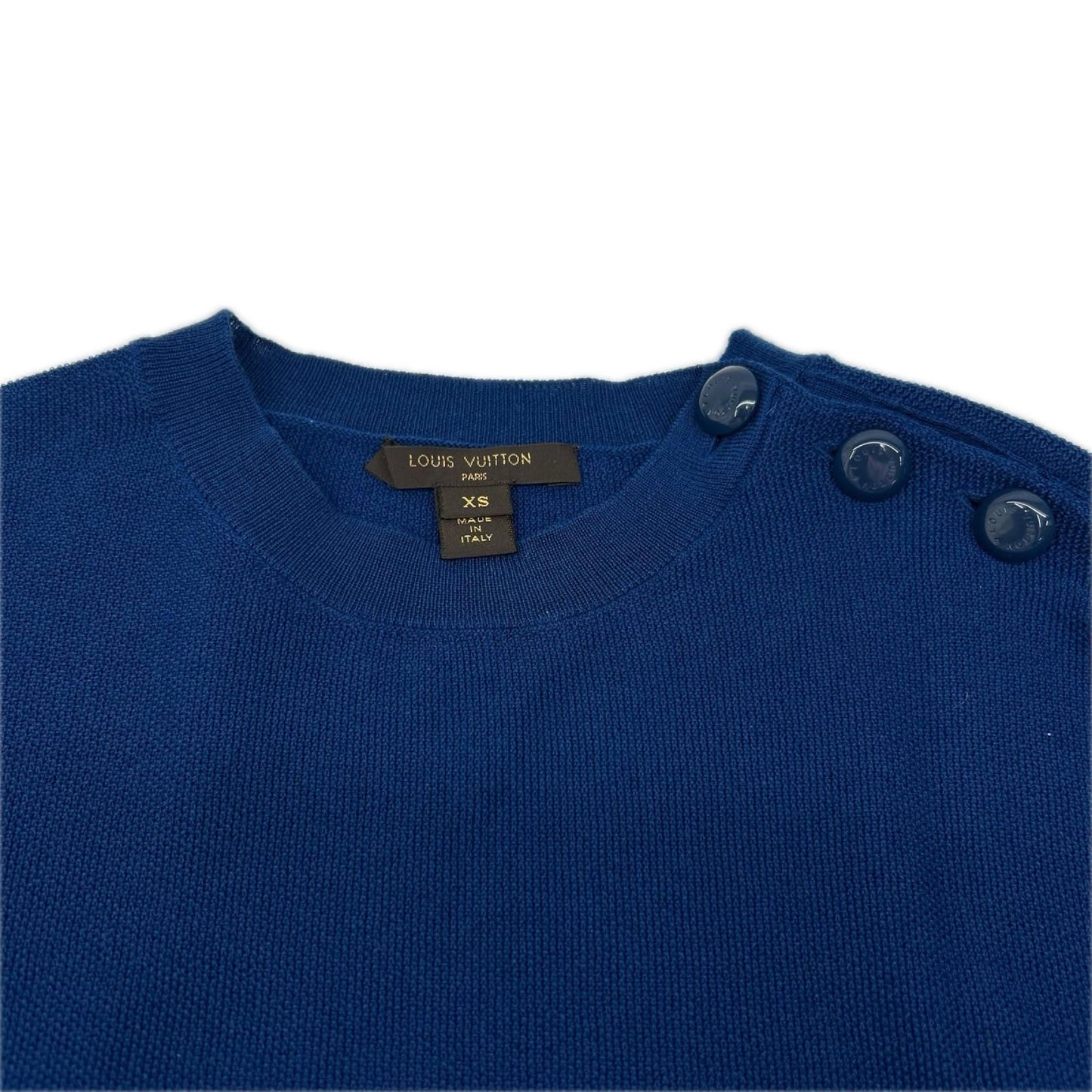 Louis Vuitton Blue Orange Wool Silk Docking Knit Sweater XS — view 3