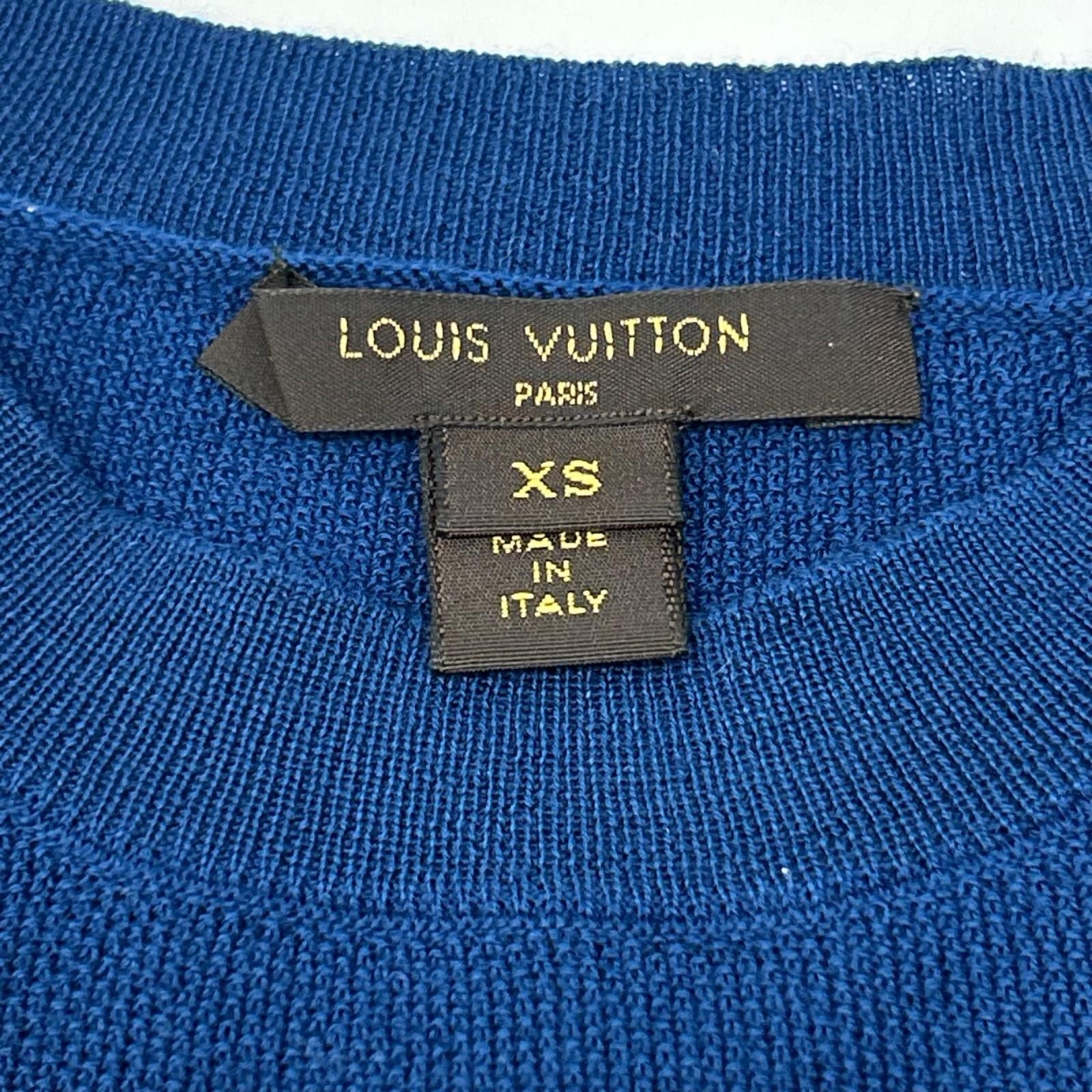 Louis Vuitton Blue Orange Wool Silk Docking Knit Sweater XS — view 4