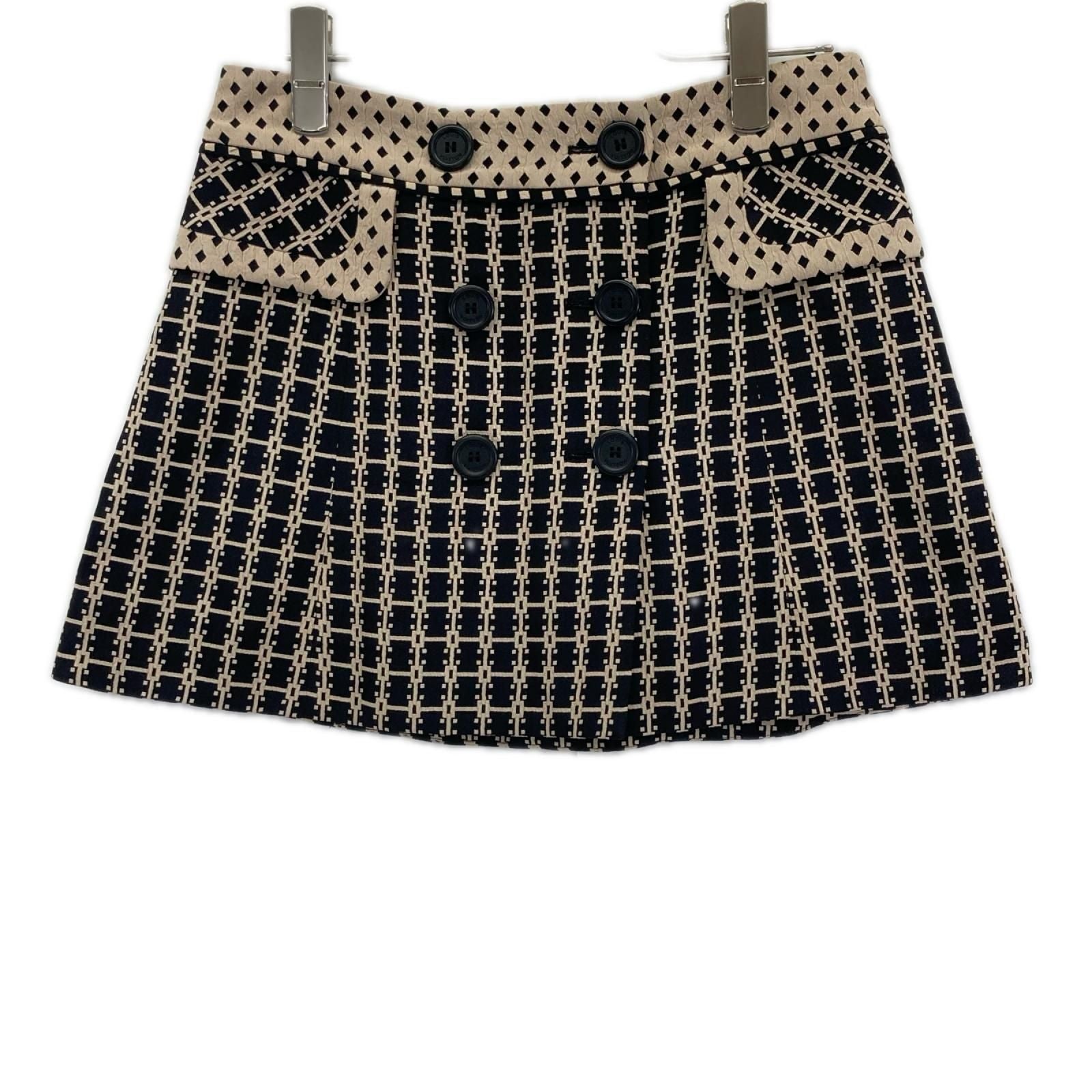 Louis Vuitton Double Button All Over Print Mini Skirt 34