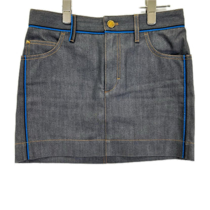 Louis Vuitton Silk Blend Denim Mini Skirt 34