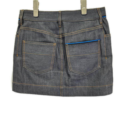 Louis Vuitton Silk Blend Denim Mini Skirt 34 — view 2