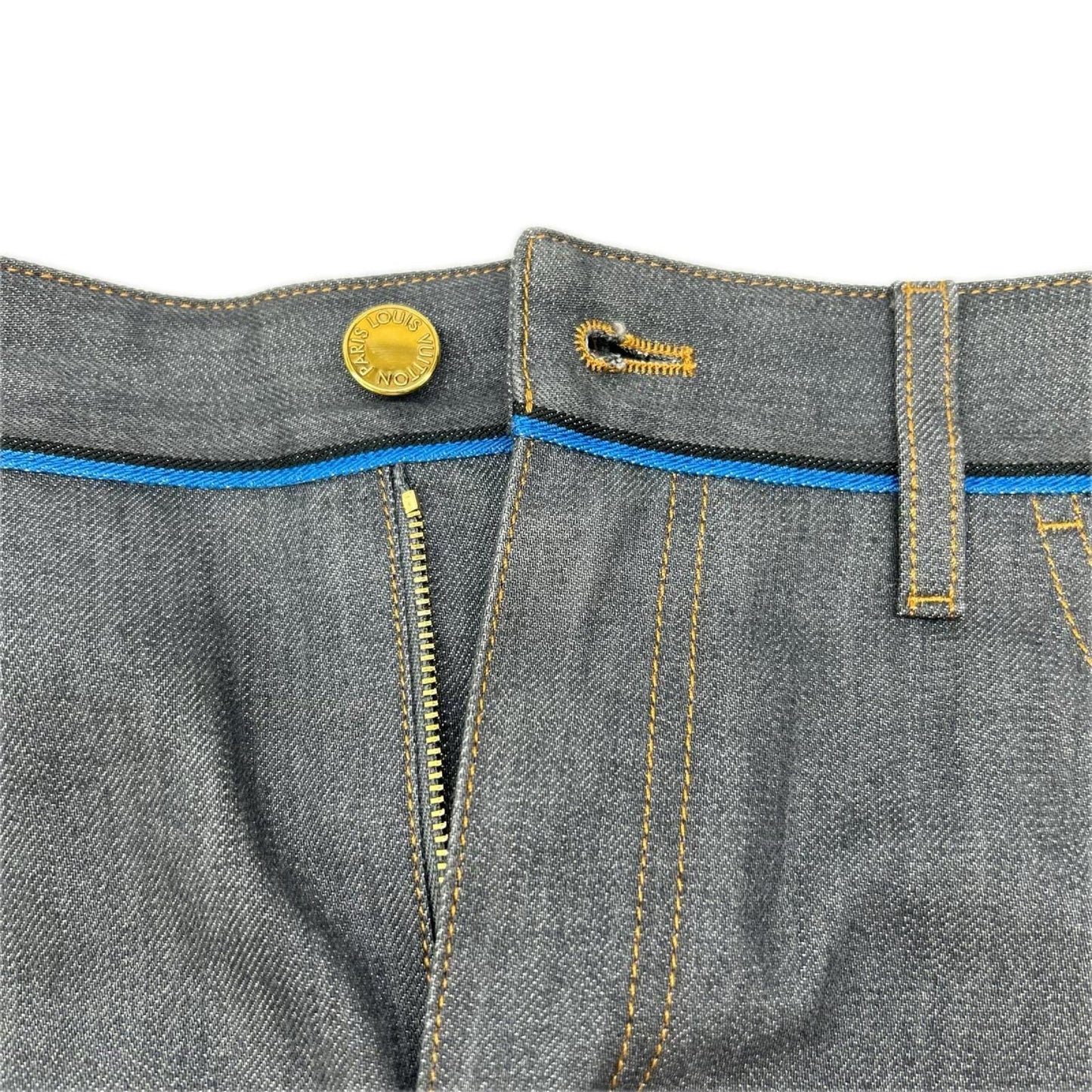 Louis Vuitton Silk Blend Denim Mini Skirt 34 — view 3