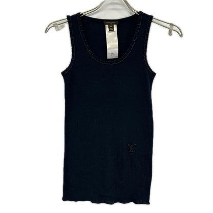 Louis Vuitton LV Beads Embroidery Navy Sleeveless Top XS