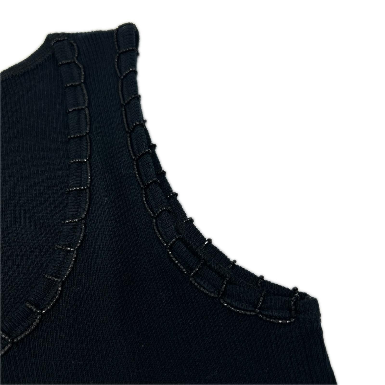 Louis Vuitton LV Beads Embroidery Navy Sleeveless Top XS — view 6
