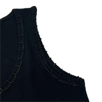 Louis Vuitton LV Beads Embroidery Navy Sleeveless Top XS — view 6