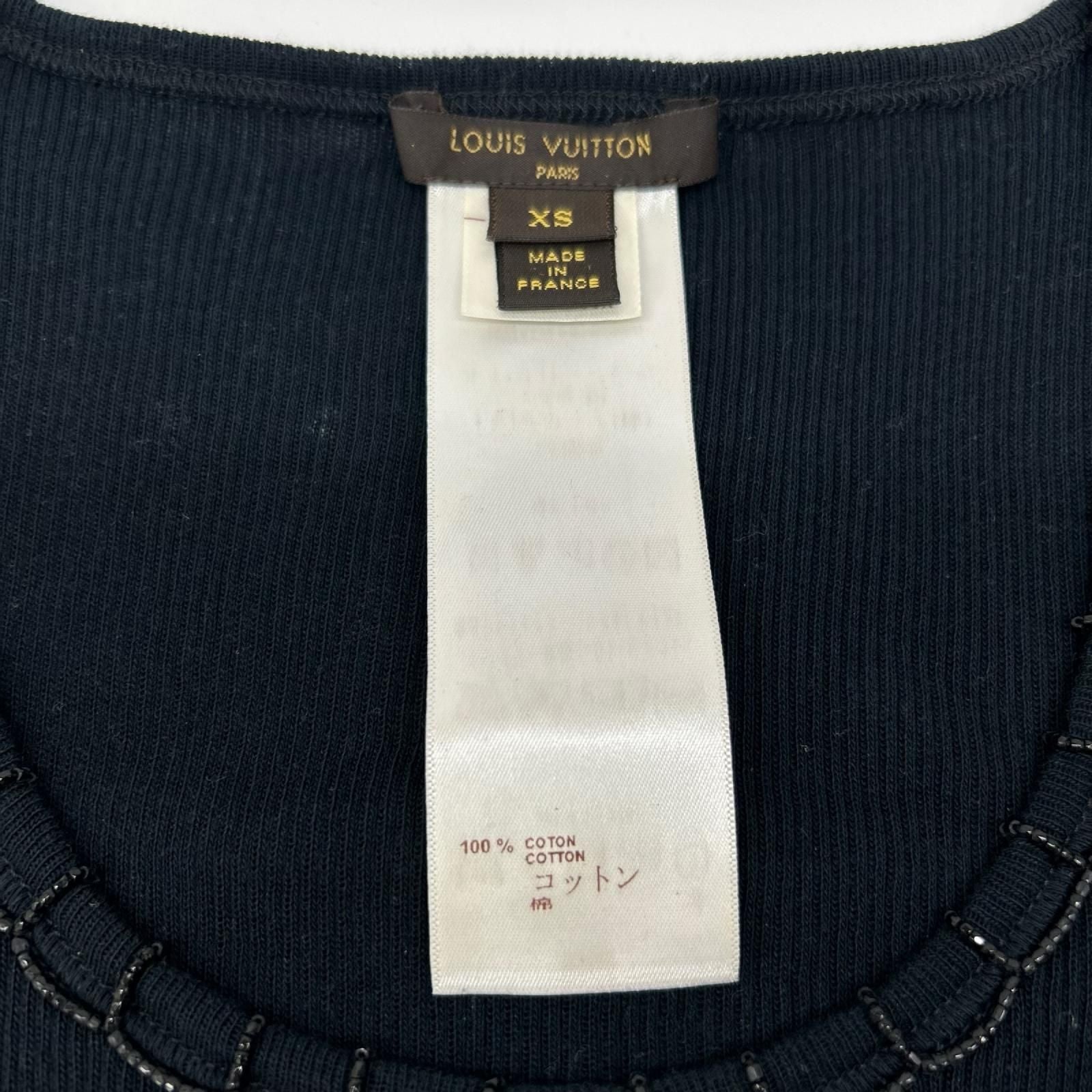 Louis Vuitton LV Beads Embroidery Navy Sleeveless Top XS — view 4